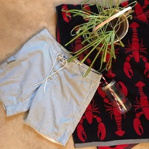 J. Crew Baby Blue/White Swimsuit